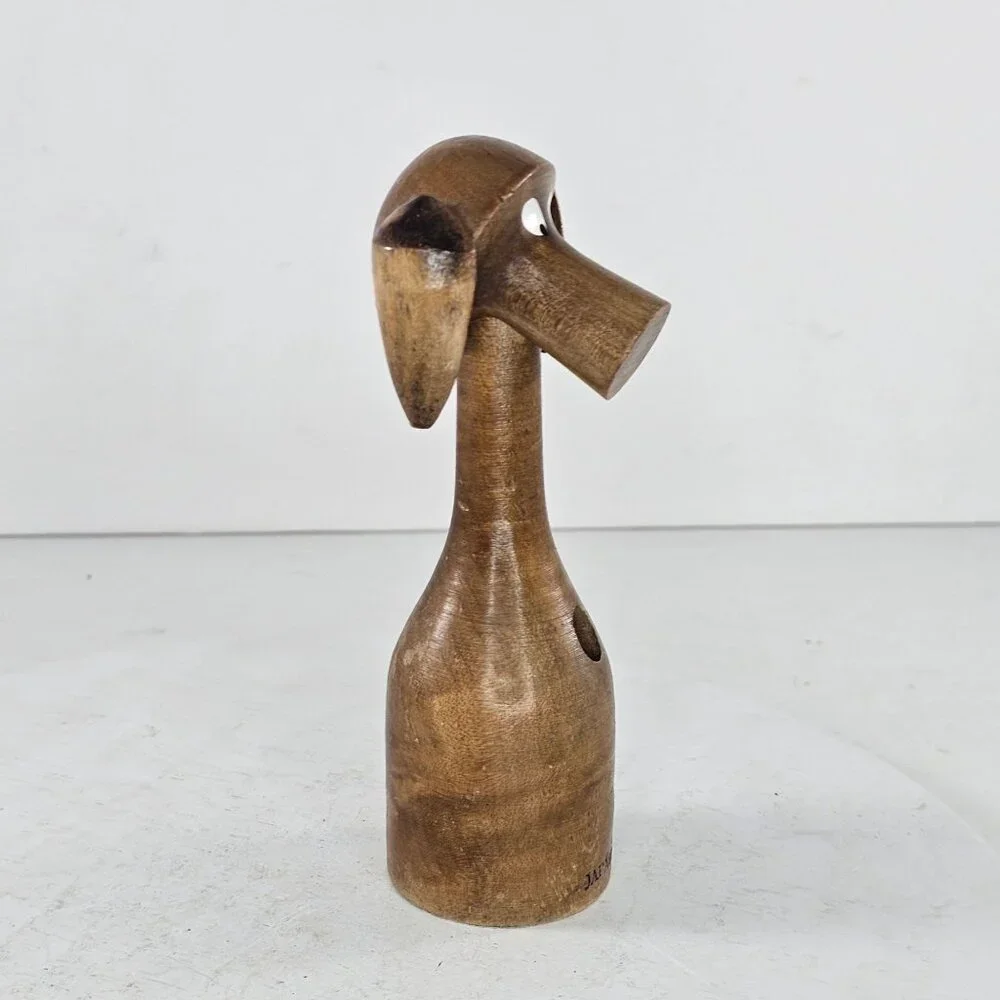 1964 Timber Line Woodcraft Wooden Puppy Dog Pen Pencil Holder Desk Figurine